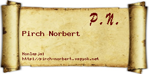 Pirch Norbert névjegykártya
